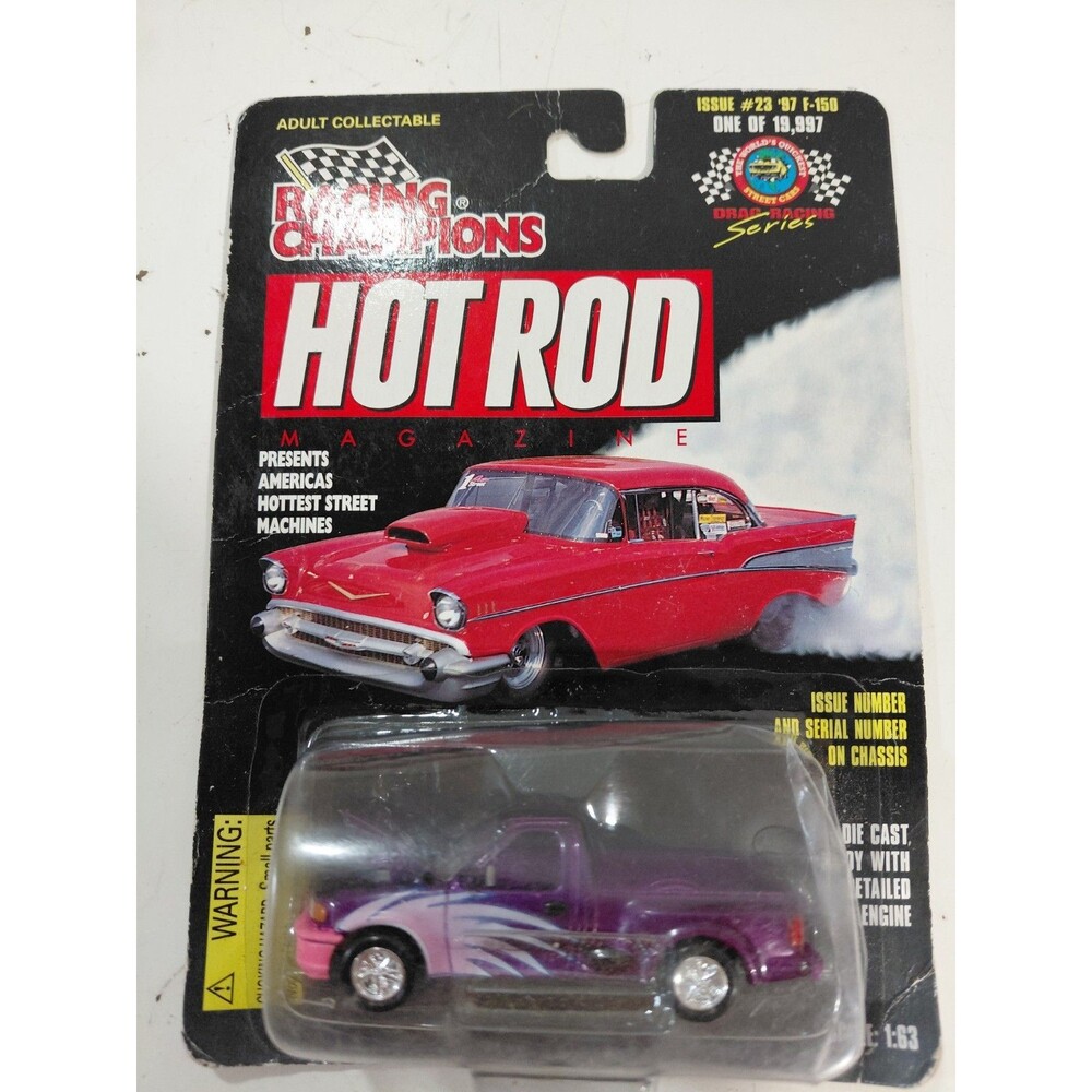 NIP Racing Champions Hot Rod Magazine 1:63 Die Cast 1997 Ford F-150 Pickup Truck